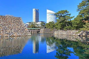 【日本の風景ポストカード】香川県玉藻公園 堀越しに望むサンポート高松 はがき お土産 ハガキ 撮影/kazukiatuko