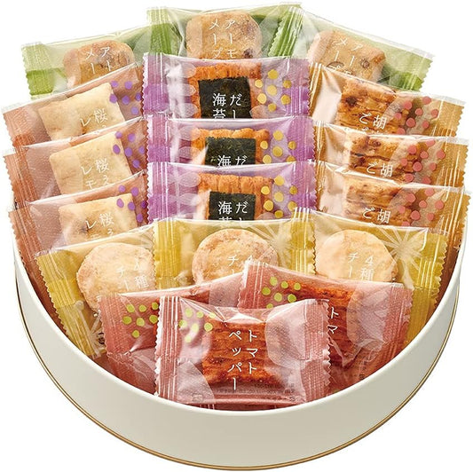 Chuo-Ken Senbei Kumitte, 6 Assorted Types, Bite Size, Rice Crackers, Assorted, Senbei, Crackers, Gift, Individually Wrapped, Pre-packaged, Handicraft, Sweets, Confectionery, Gift for the Year-end and