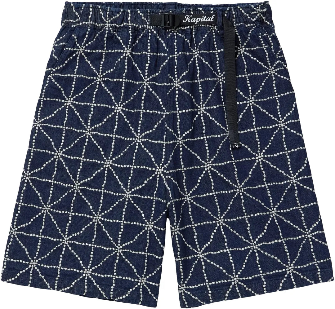 KAPITAL 'EMBROIDERED' BLUE SHORTS