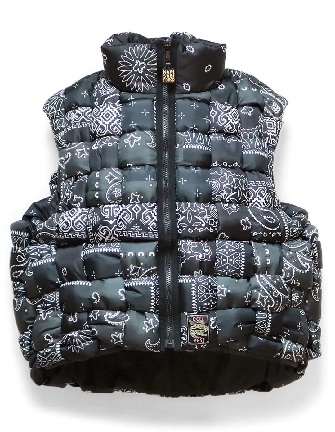 KAPITAL BANDANA 'KEEL WEAVING' BLACK VEST