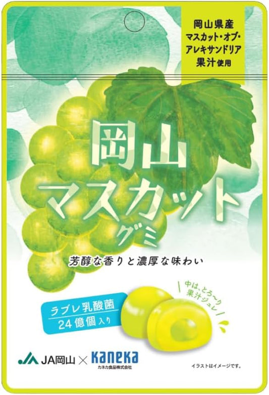 【10-Bag Set】KANEKA Food Products Okayama Muscat Gummy, Juice Gummy with Lactobacillus Love, 1.4 oz (40 g) x 10 Bags Popular Large Capacity