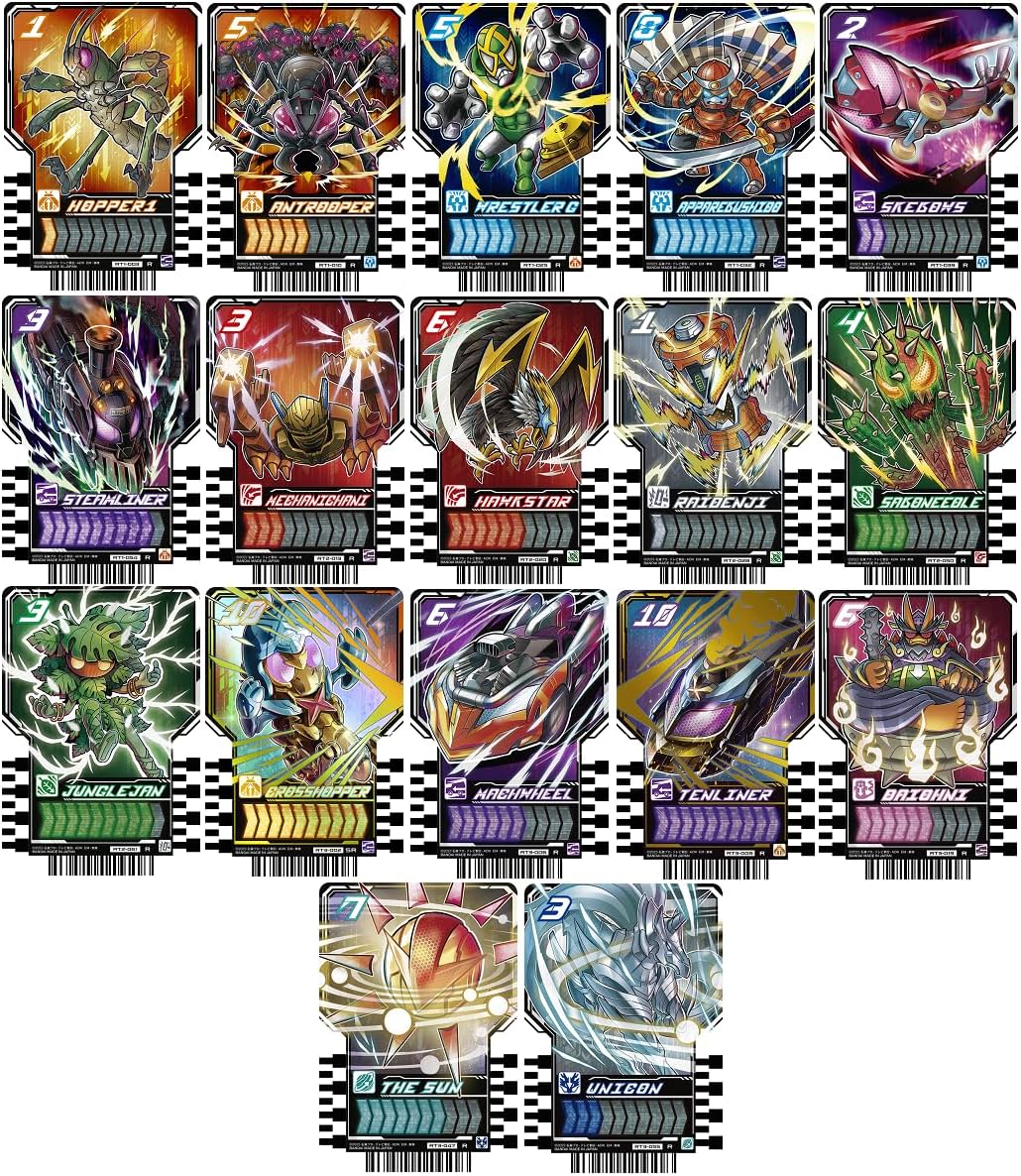 Kamen Rider Gatchard Ride Chemey Trading Card PHASE: 01 R Rares, 6 Types + PHASE: 02 R Rares 5 Types + Phase: 03 R Rare 6 Types Set