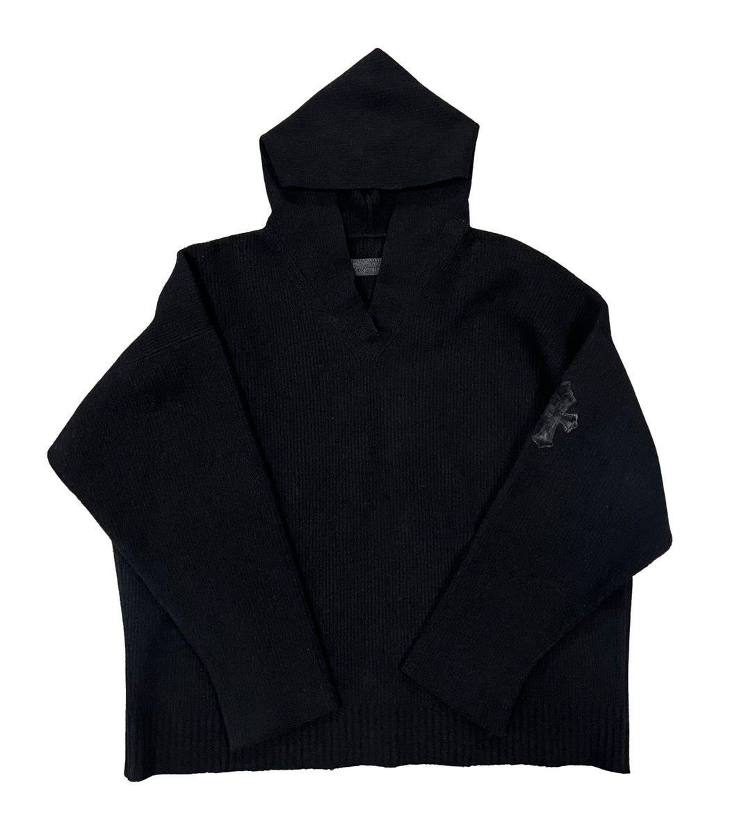 CHROME HEARTS 'BLACK' KNIT PATCH HOODIE
