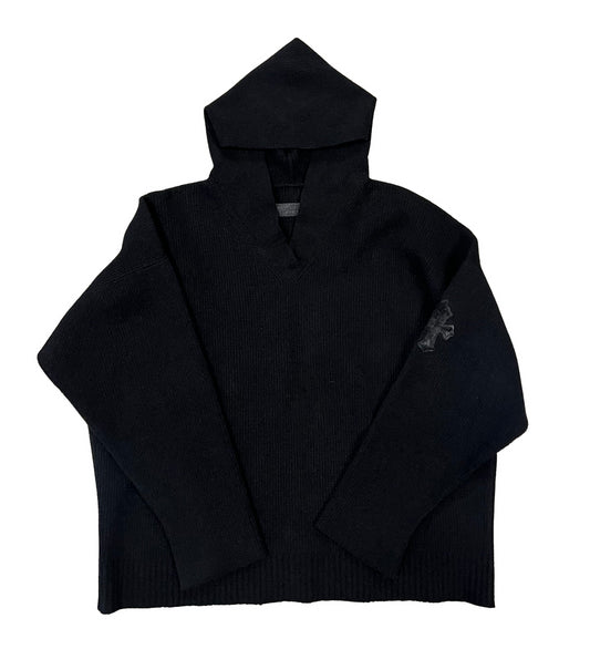 CHROME HEARTS 'BLACK' KNIT PATCH HOODIE