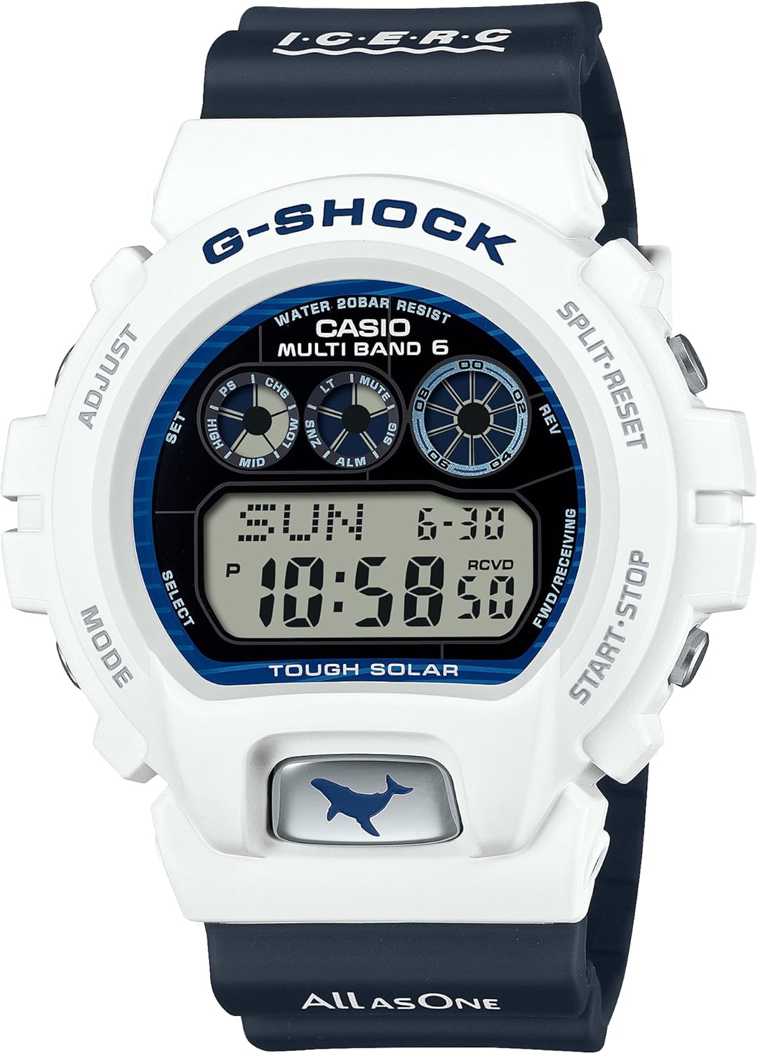 Casio GW-6905K-7AJR Wristwatch, Love Sea and The Earth ICERC Japan Collaboration Model, Radio Controlled Solar, Men's White x Deep Blue