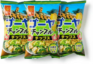 Super Food Snack, Goya Chample Chips, 2.1 oz (60 g) x 3 Bags, Crispy Texture and Pleasant Bitter Taste, Perfect for Souvenirs, Gifts, and Treats