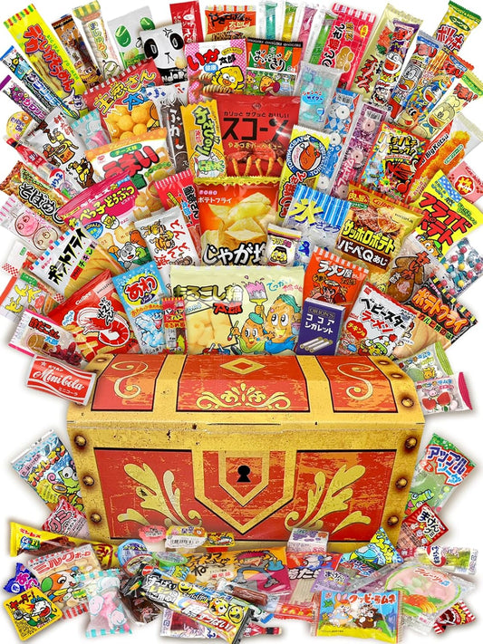 Dagashi Snacks Assorted, Strongest 88 Types, Approx. 2.6 lbs (1.2 kg), Before Bursting Snacks. Monogokoro Treasure Chest, Dagashi Set, Kids Delight Gift, Bulk Assorted Candy