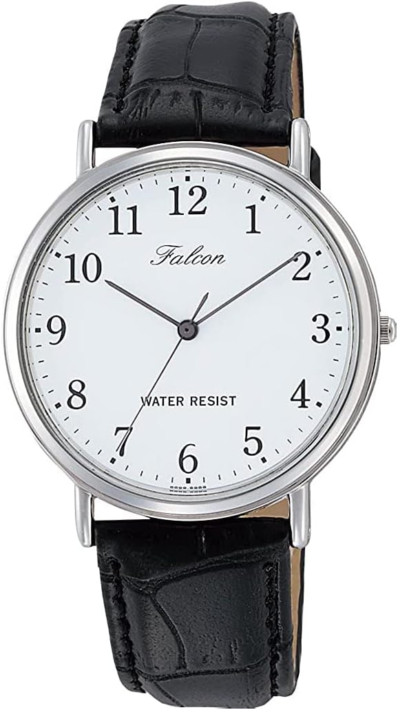 Citizen Q&Q Q996-304 Men's Watch, Analog Waterproof, Leather Strap, White