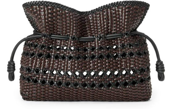 LOEWE Medium Flamenco woven nappa leather clutch - Image 1