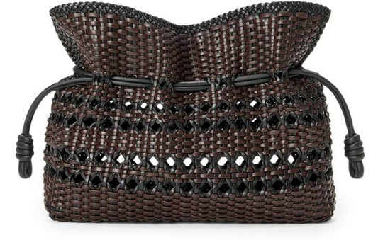 LOEWE Medium Flamenco woven nappa leather clutch - Image 1