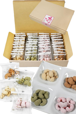 Cashew Nuts [Gorgeous 4 Flavors (Cheese, Matcha, etc.) Coating Set] Individual Packaging, Sweets, Souvenir, Gift, Sweets Assortment, Snack, Nuts, Tea Snack, Sensei Shokai [Tsumami-gura] Boxed, 4 Types