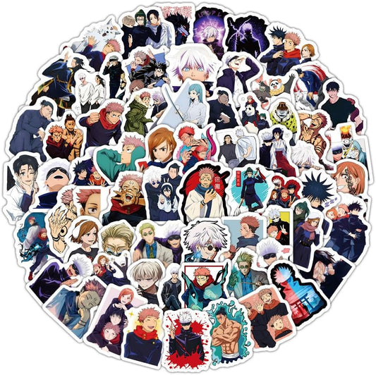 100 Pieces Magical Warfare Gojo Sticker Collection Sticker Set, Anime, Manga, Cute, Notebook, Children's Stickers, Waterproof PVC Stickers, Character Goods, Surroundings, Popular, Pictures, Gift, DIY