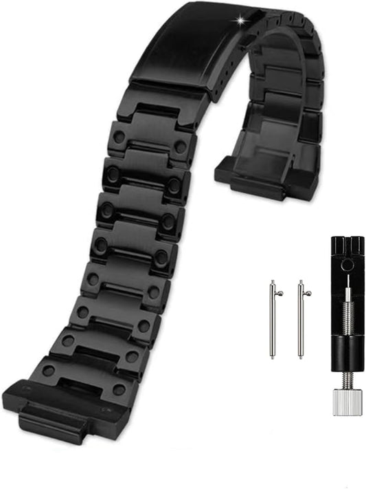 [JUSUTEK] Popular For G-SHOCK GM-110 Watch Band Compatible, 0.6 inch (16 mm) Wide, Stainless Steel, Metal, Exact Fit, Replacement Accessory