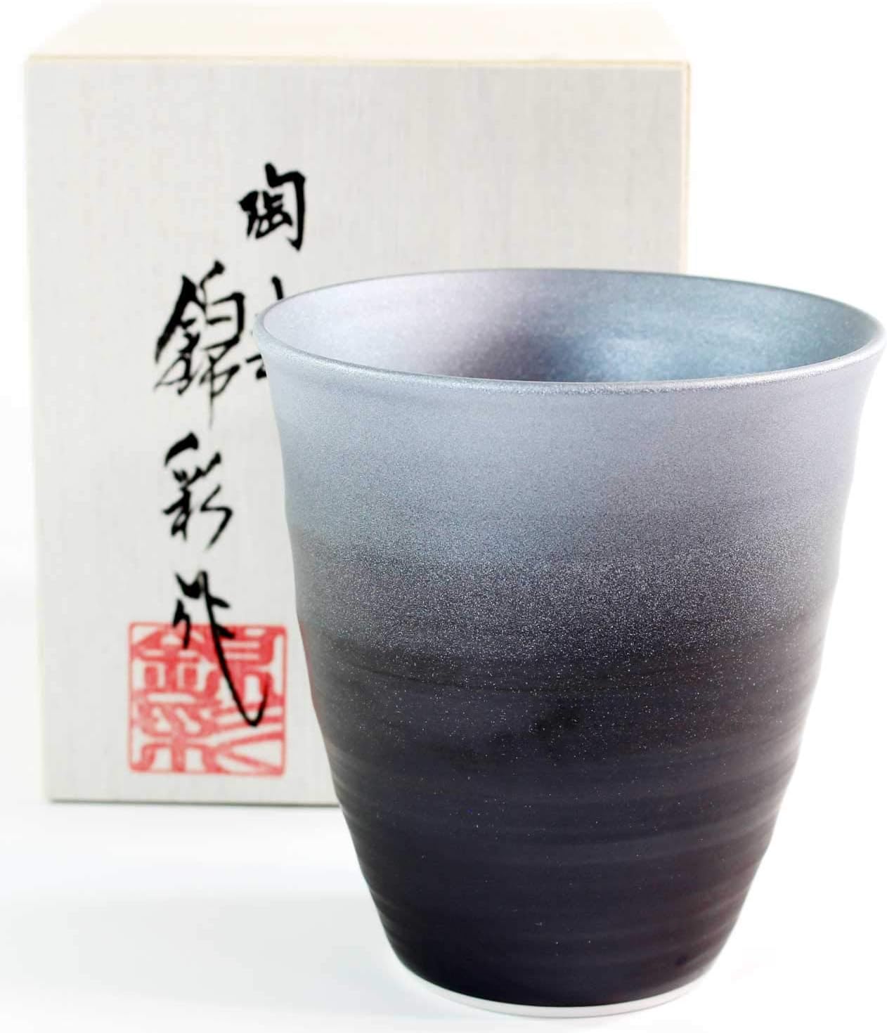 Arita-yaki Porcelain, Traditional Craft, Kiln Change Platinum Color-Burnished Shochu Glass | Gift Item | Souvenir | Present | Ceramic Artist Fujii Niji Aya