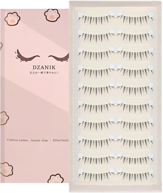 10 Pairs False Eyelashes Natural Transparent Axis Bunch Natural [False Eyelashes] - [False Eyelashes] Natural Design - [False Eyelashes Natural] - Natural Eyelashes Effect [False Eyelashes Natural] -