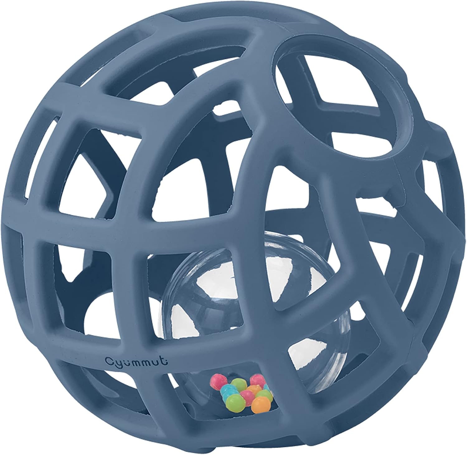 cyummut Silicone Ball for the First Time Educational Professional Baby Ball (Sea Blue Rattle-ring)