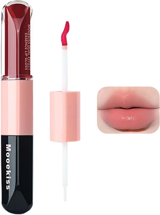 Mooekiss Double Hellip Gloss, Lip Glaze, Transparent, High Color, Long Lasting, Moisturizing Lipstick, Moisturizing, Won't Fall Off, Easy to Carry, Beginners, Daily Cosmetics, Present, Date
