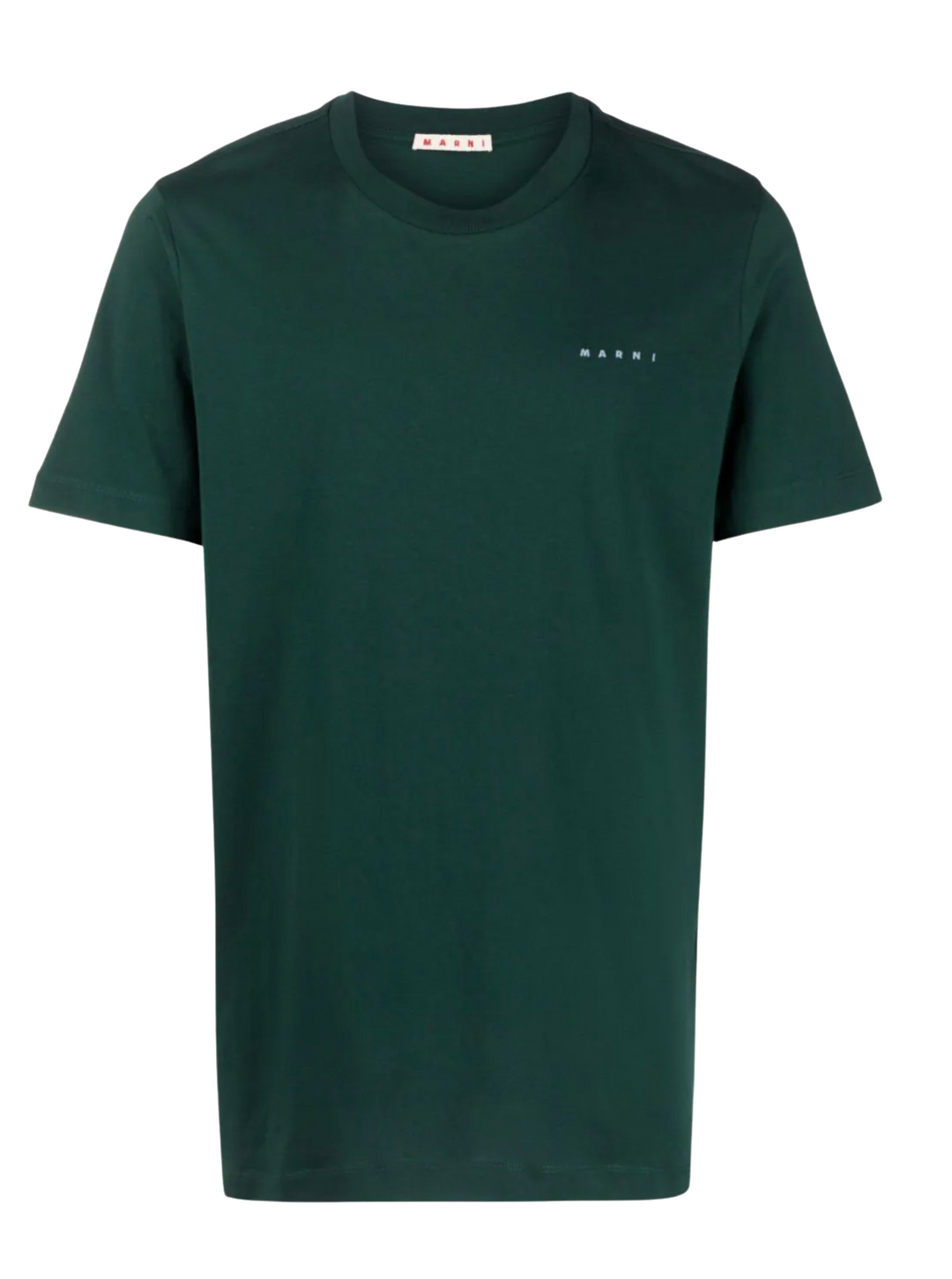 MARNI EMBROIDERED LOGO GREEN TEE