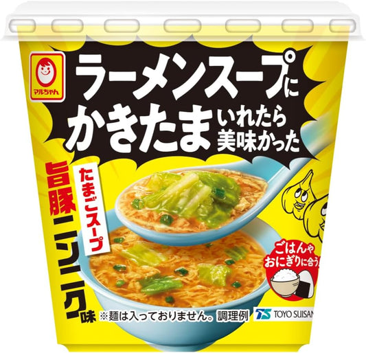 Maru-chan Egg Soup, Delicious When Steeped In Ramen Soup, Delicious Pork Garlic Flavor, 1 Serving, 0.3 oz (8.3 g), Freeze Dried Soup (Instant/Convenient), Cup Soup, Oriental Suisan