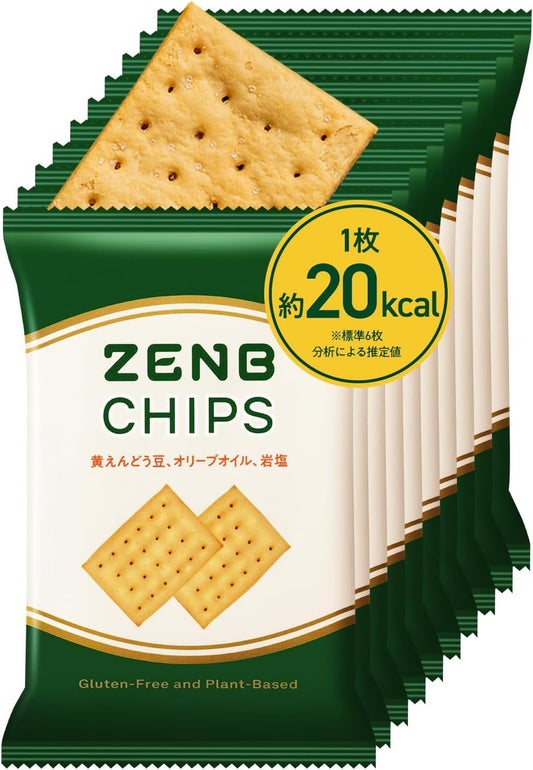 ZENB ZENB Chips 10 Bags (Standard 60 Pieces), Cracker Bean Chips, Low Sugar Fiber, Gluten Free, Sugar Restriction, Sugar Control, Dietary Fiber Supplement During Intestinal Activity, Dietary