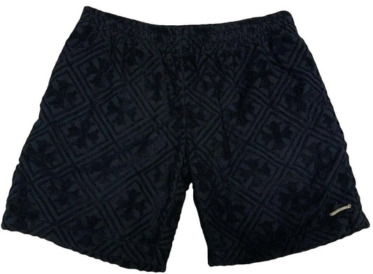 CHROME HEARTS 'BLACK TOWEL' PLUS CROSS SHORTS