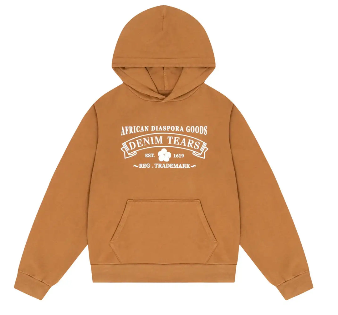 DENIM TEARS 'ADG' BROWN HOODIE SWEATSHORT SET