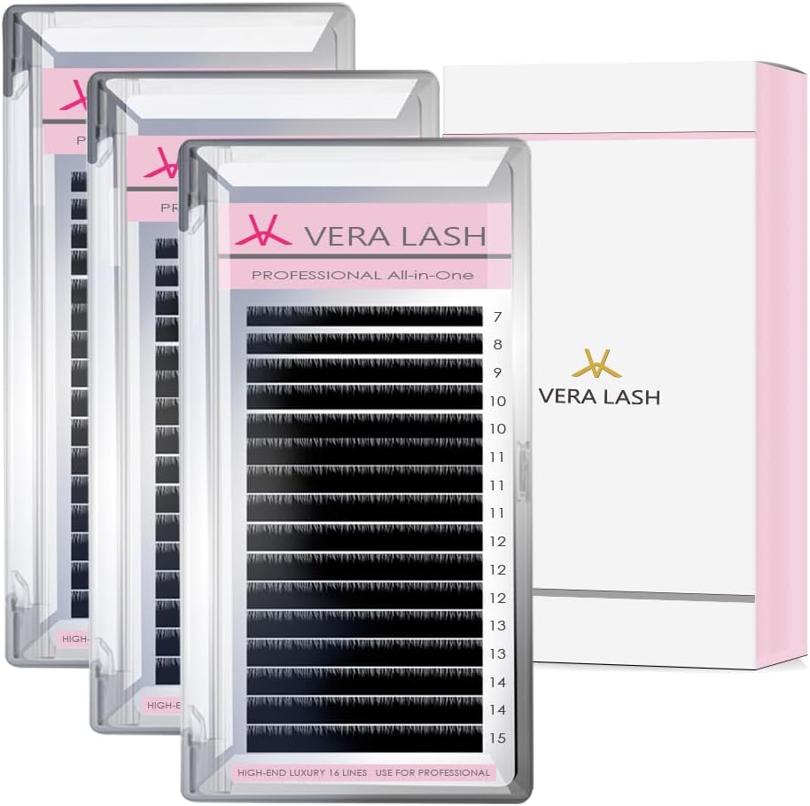 3 Boxes, MIX Type Eyelash Extensions Synthetic Mink Tray, 16 Rows Light and Long Lasting False Eyelash Matsueku J,B,C,CC,D, DD,L,L+ Curl/MIX Type (C-0.07-Mix (0.07-Mix (0.07-15mm) 3 Boxes)