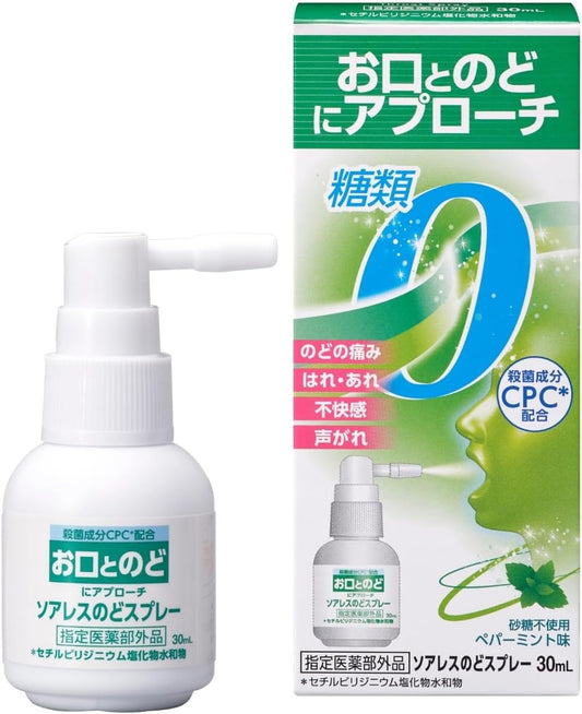 Nissin Pharmaceutical Industry Soareless Noodle Spray, Peppermint Flavor, Throat Pain, Sugar Free [Designated Quasi-Drug]