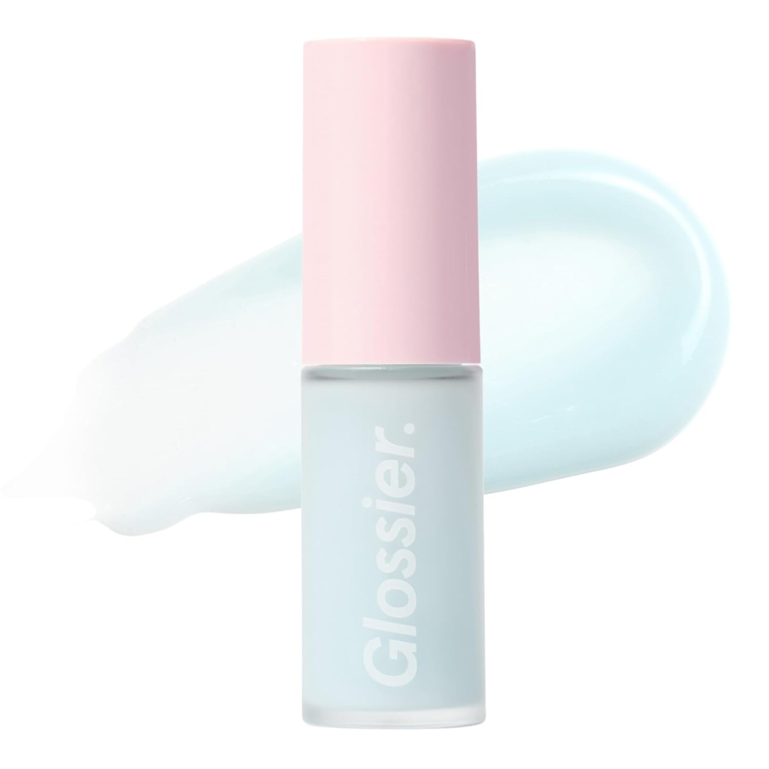 Glossier Lip Glaze - Hydrating Lip Oil Cream, Tinted High-Shine Finish + Apricot, Raspberry, Shea Butter & Menthol Cooling - Lightweight, Up to 12Hr Hydration - Icy, Clear Blue, 8 ml.