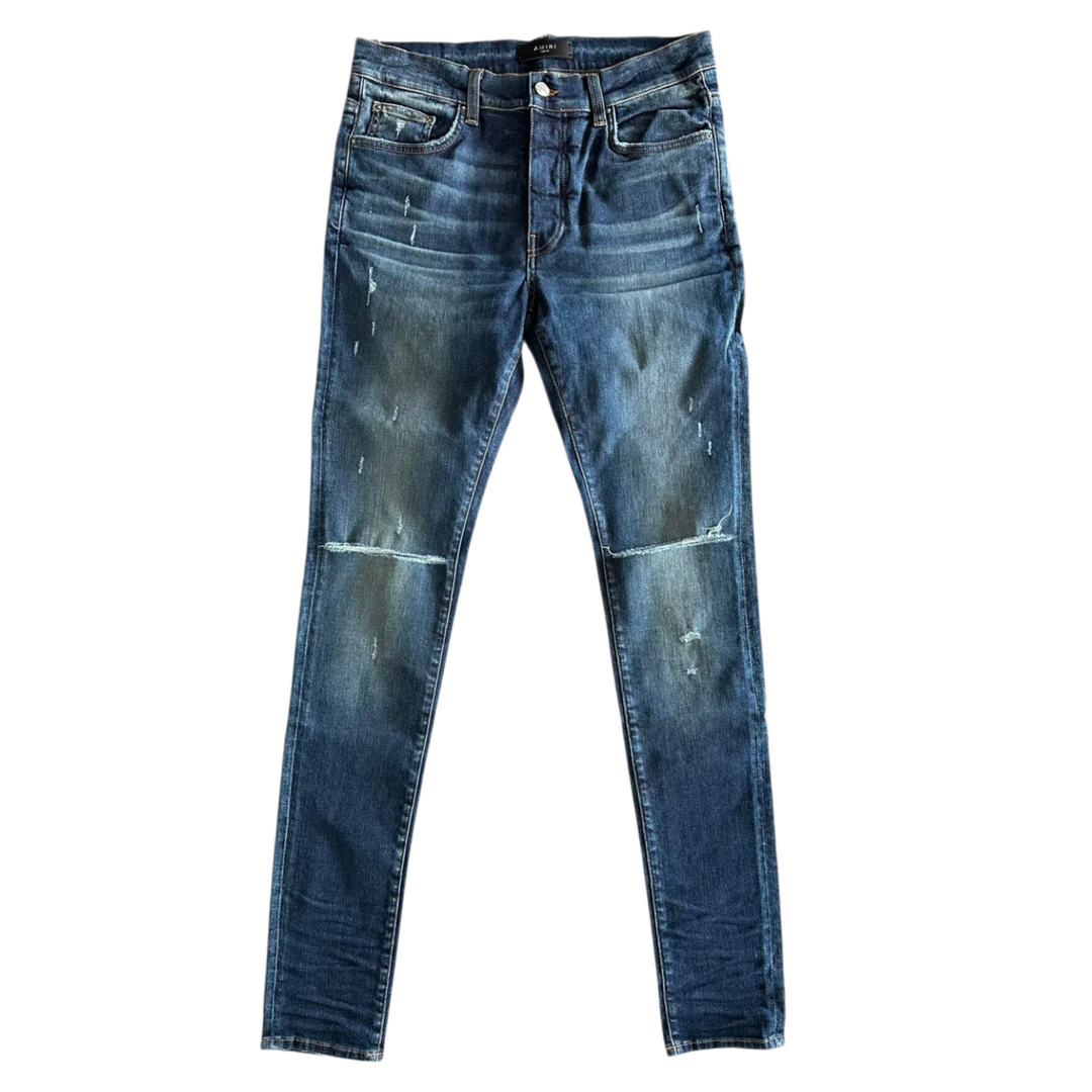 AMIRI 'SLASHED DISTRESSED DEEP CLASSIC' JEANS