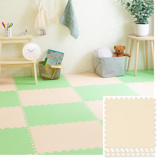 Iris Plaza PEJTM-602 Joint Mat, Large, 23.6 inches (60 cm), 0.8 inches (20 mm), Color Mat, Soundproofing, Scratch-Resistant, For Pets, Babies, Beige, 23.6 x 23.6 inches (60 x 60 cm), Set of 4