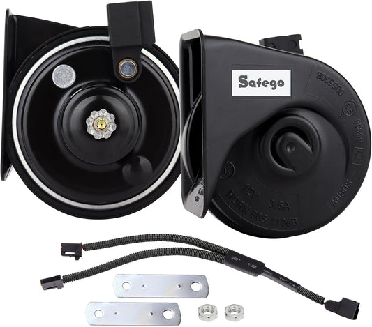 Safego Horn, Universal for Toyota Cars, All New Versions, Lexus Horn, Compatible with Vehicle Inspection, Genuine Sound, Waterproof, Universal 120db, High / Bass 2-Piece Set, Includes Bifurcation