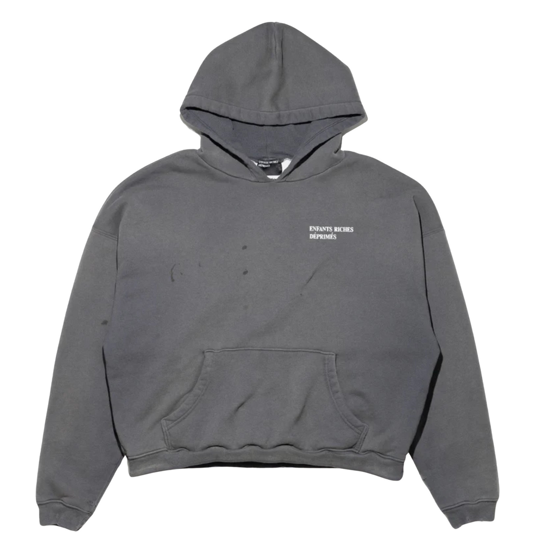 ENFANTS RICHES DÉPRIMÉS THERMAL LINED DISTRESSED LOGO HOODIE