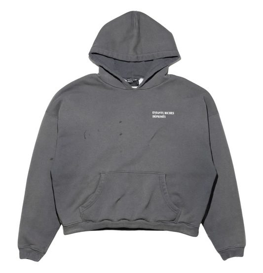 ENFANTS RICHES DÉPRIMÉS THERMAL LINED DISTRESSED LOGO HOODIE