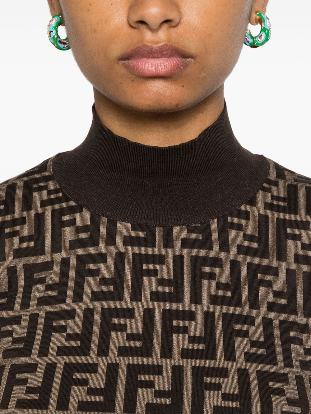 Fendi フェンディFFコットンハイネックセーター - Image 1