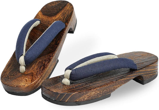 Amemari Geta Clogs, Women's Yukata, Summer, Cotton Linen, Plain Thong, F-Size, Yukata Clogs, For Adults, Paulownia Clogs, For Women, No Pain, Thick Thong, Fluffy Thong, Dull Color, Natural Right