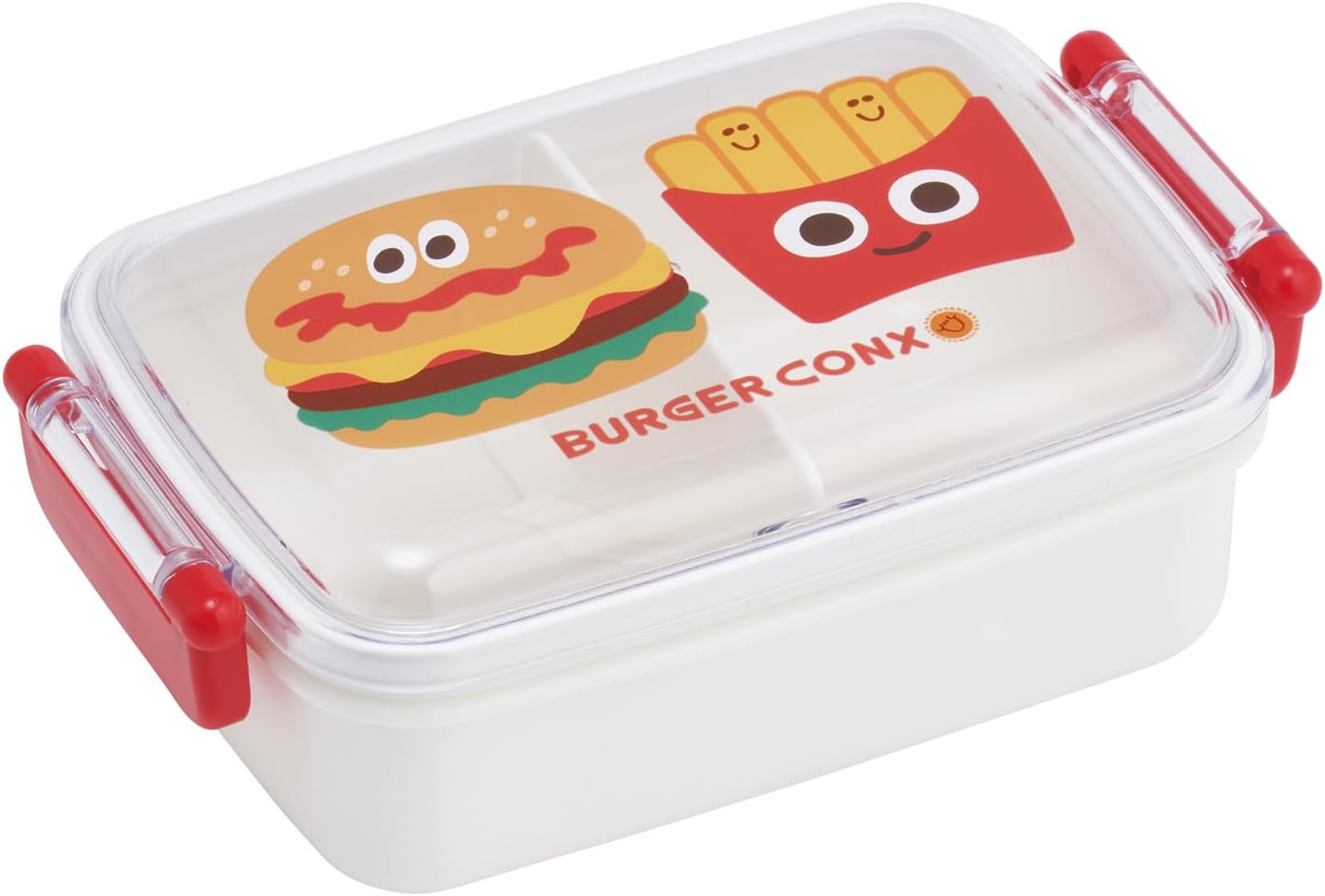 Skater RBF3AN-A Children's Bento Box, 15.2 fl oz (450 ml), Fluffy Dome-Shaped Lid, 1 Tier, Made in Japan, Burger Conx, Hello Boys, Girls,