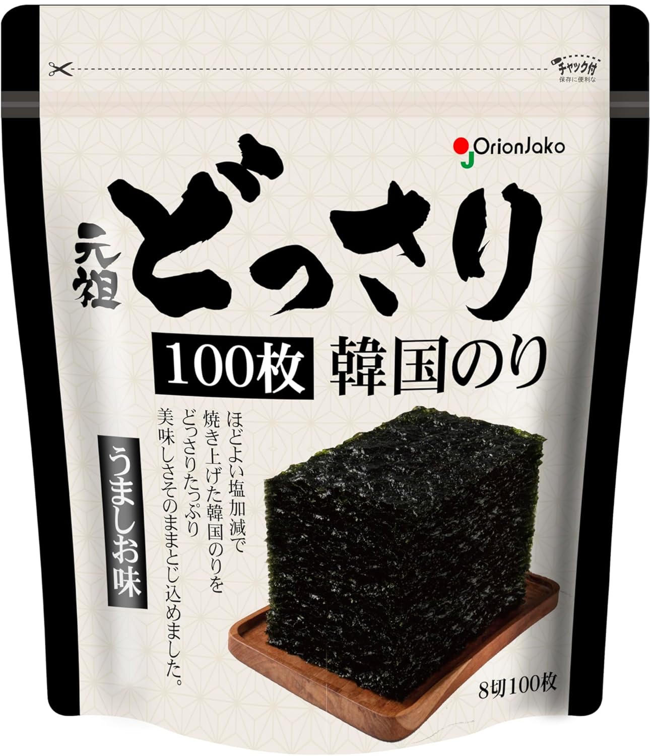 Orion Jacao, Generous Korean Nori, Delicious Salt Flavor, 100 Sheets