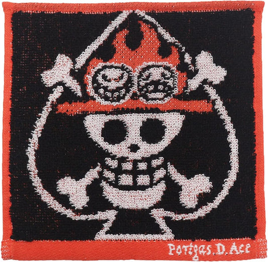 BANDAI 6765008200 One Piece Mini Towel, Mini Ace, Small, Mini Size, Approx. 5.9 x 5.9 inches (15 x 15 cm)