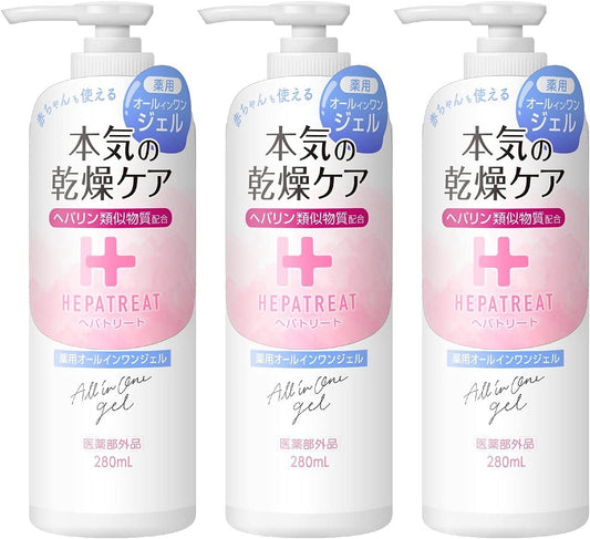 Nippon Zetok [Set of 3] Hepatreat Medicated All-in-One Gel, 9.5 fl oz (280 ml) (Quasi Drug), 9.8 fl oz (280 ml) x 3