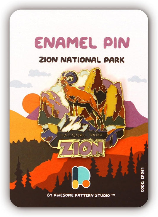 Pin esmaltado - Zion National Park. Edición de coleccionista, duradero y elegante pin de recuerdo para mochilas, chaquetas, sombreros y accesorios, regalo para amantes del parque nacional