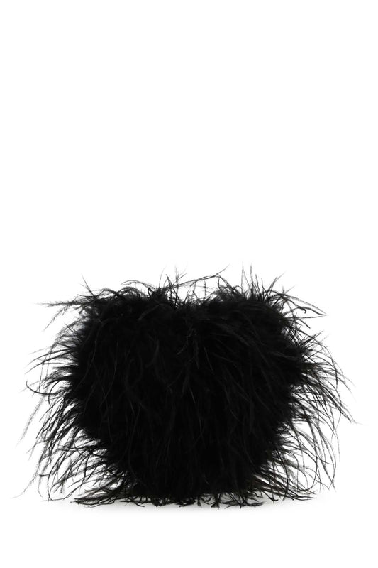 Alexander Wang アレクサンダー・ワン・ブラック・フェザークラッチ - Image 1