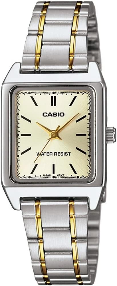 Casio LTP-V007SG-9E Standard Quartz Women's Watch, Silver x Gold, Metal Band, Overseas Model, Silver and Gold Metal Band LTP-V007SG-9E, Bracelet Type