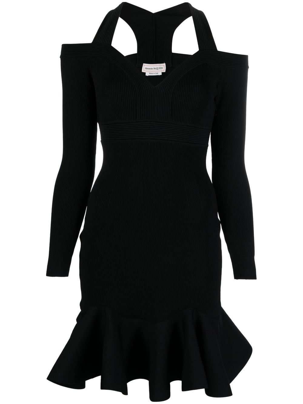 Alexander McQueen アレクサンダーMCクイーンオフショルダーミニドレス - Image 1