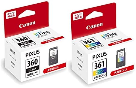 Genuine Canon FINE Cartridge BC-360XL (High Capacity Black) + BC-361XL (Large Capacity 3 Colors) Set