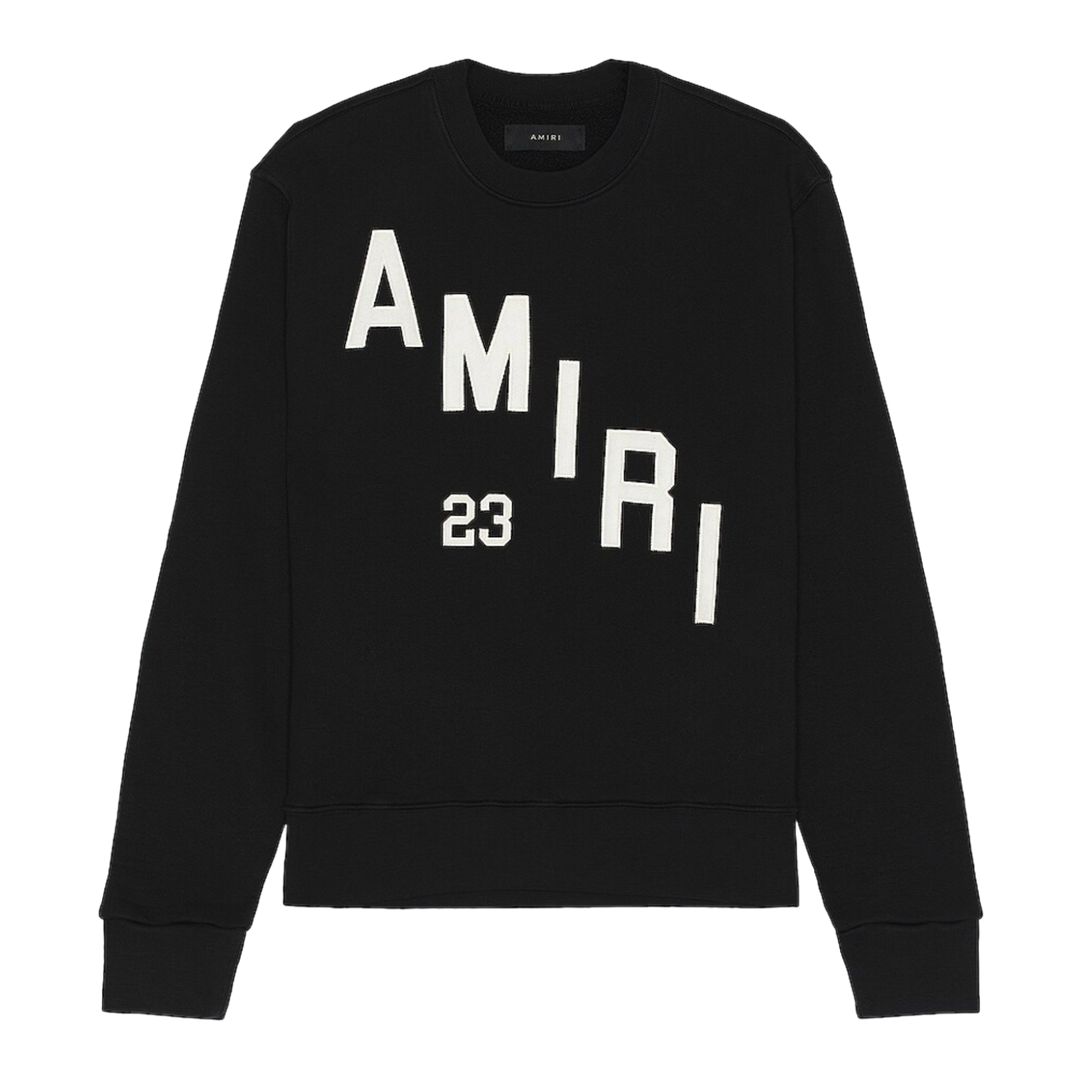 AMIRI 'HOCKEY LOGO' BLACK CREWNECK SWEATER