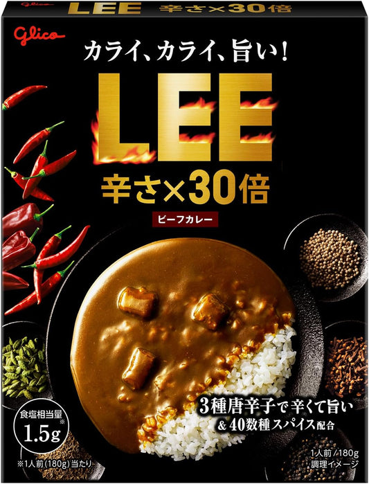 LEE Beef Curry Spicy x30 180g×10 Pack Ezaki Glico (Extra Spicy/Very Spicy/Spicy/Spice/Room Temperature Storage/Retort/Assortment/Lee)