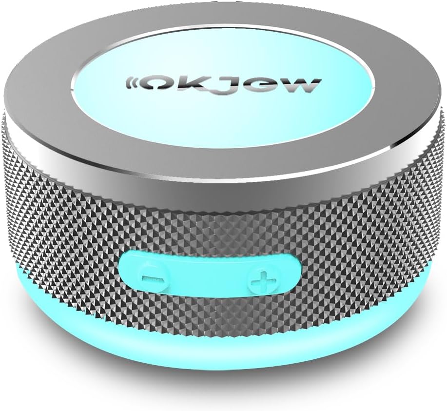 Bone Conduction Speaker Bluetooth Vibration Speaker Portable Wireless 3D Surround Sound 7.5W Output with Dynamic LED Light for Home, Office, Outdoor Use (Grey)