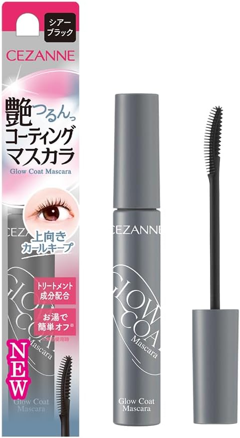 Cezanne Grow Coat Mascara 01 Sheer Black, 0.2 oz (6.0 g), Smooth and Shiny, Beautiful Bundle Coated Mascara