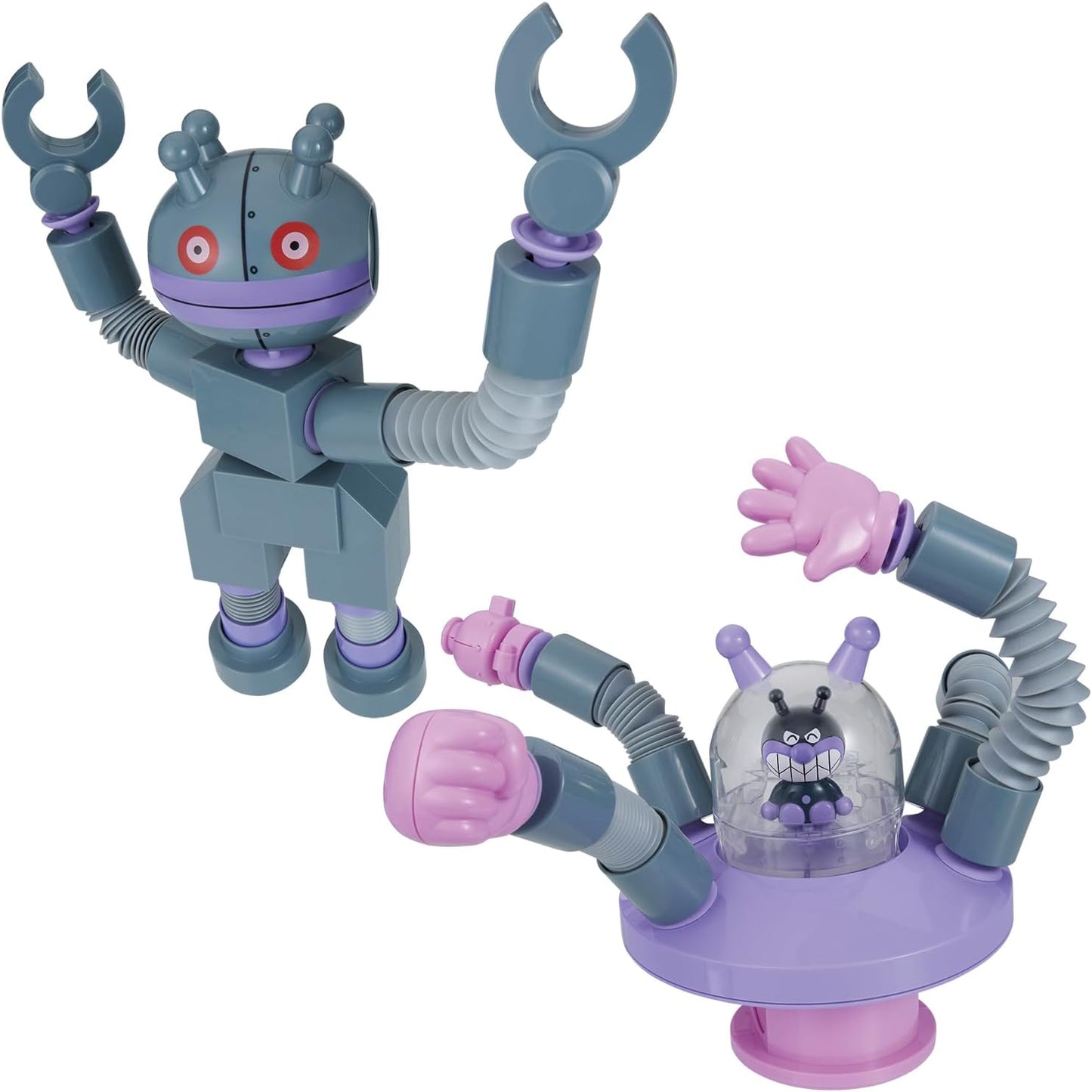 BANDAI [BANDAI] Bend It! Stretch It! Attach It! Wiggly Tube Mecha Series, Bacteria UFO and Dadandan DX Set, Suitable for Ages 3 and Up, So Long! Anpanman